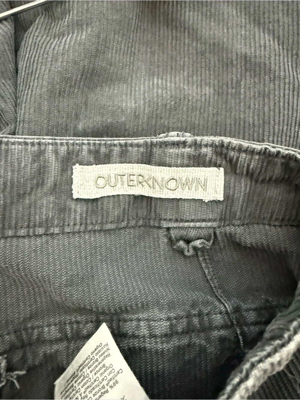 Outerknown Seventyseven Cord Utility Shorts Charcoal Gray Organic Cotton 30